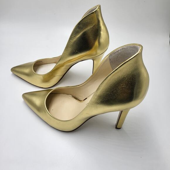 JESSICA SIMPSON womens 8.5 Cambredge gold slip on pumps - Picture 3 of 7